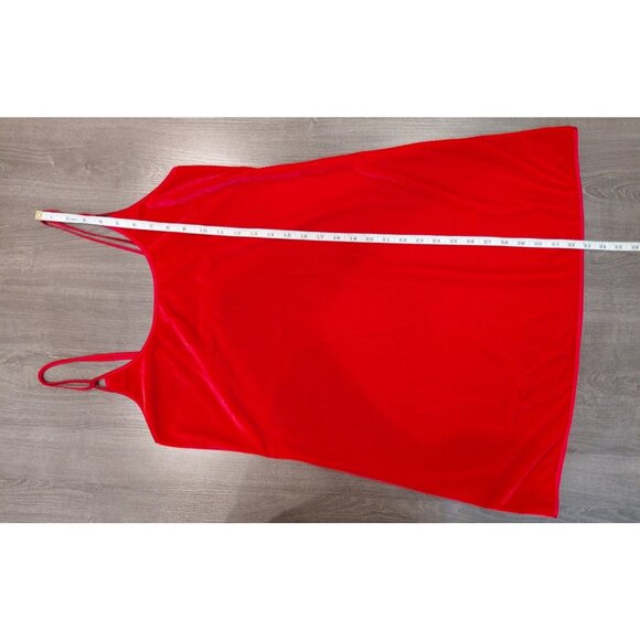 Vintage California Miss Velvet Mini Slip Dress Red Medium Spaghetti Strap - Picture 10 of 10